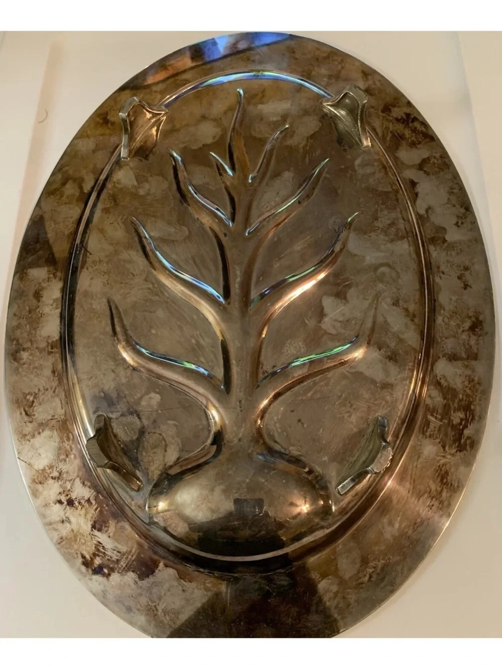 Avon Wm Rogers Silver Tone Oval Serving Platter - Silver